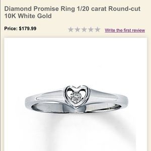 Promise Ring 1/20 carat Round-cut 10K White Gold